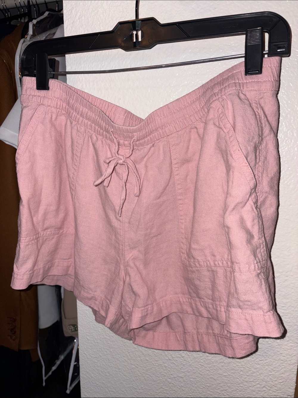 J. Crew Pink Drawstring Casual Linen-Blend Shorts